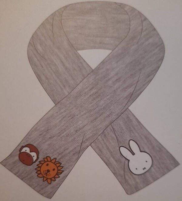 Nijntje sjaal – grijs – 17 x 120 cm