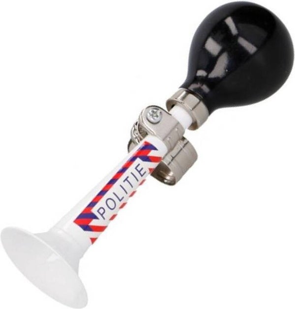 Non-branded Fietstoeter Politie Wit 18 Cm