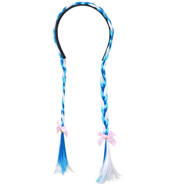 Haarband - Haar blond -  Blauw/Wit - Maat Volwassenen