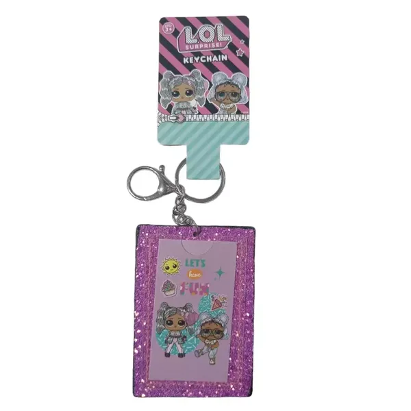 PAARSE GLITTER SLEUTELHANGER MET FOTOZAK LOL VERRASSING!