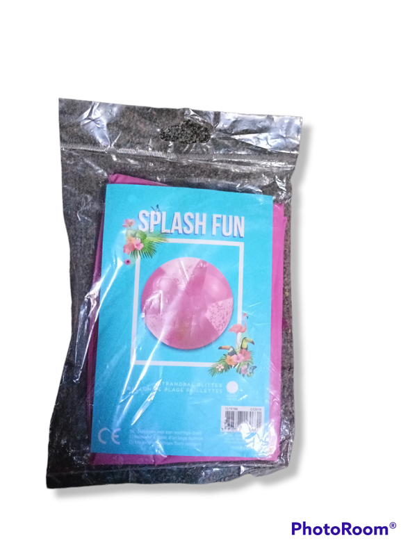 SPLASH FUN - Strandbal - Glitter - Roze - 50 cm