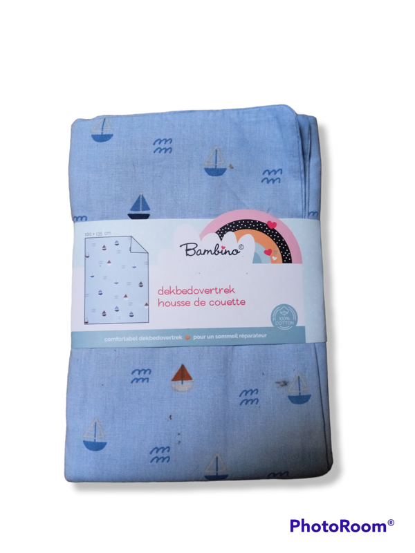 Bambino - Dekbbedovertrek - Bootjes - 100 x 135 cm