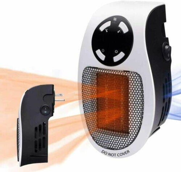 Portalbe Heater 500W - Wandcontactdoos verwarming met oververhittingsbeveiliging