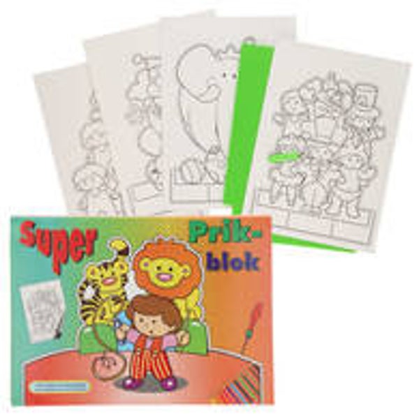 Super prikblok met prikpen - dieren - kleuren