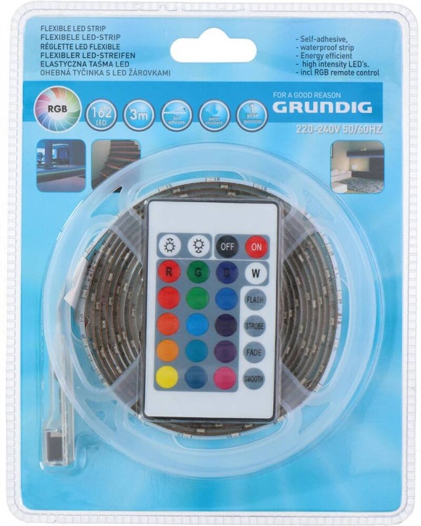 Grundig - RGB led strip - 3 meter - 20 kleuren