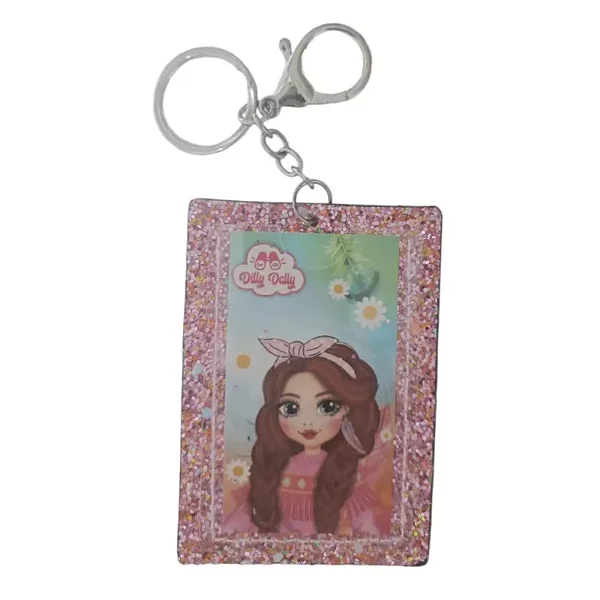 Dilly Dally - Sleutelhanger - Met foto zak - Roze