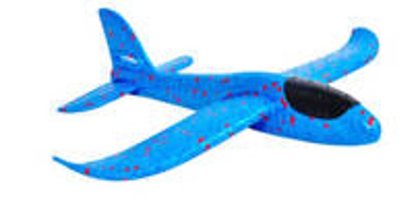 Zweefvliegtuig van Foam. Extra licht. Blauw