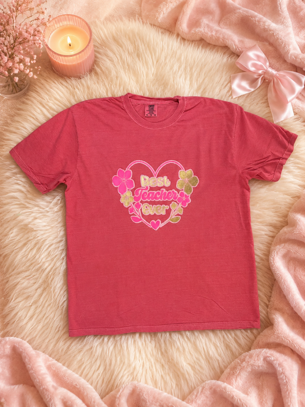 Blooming Teacher Heart Shirt
