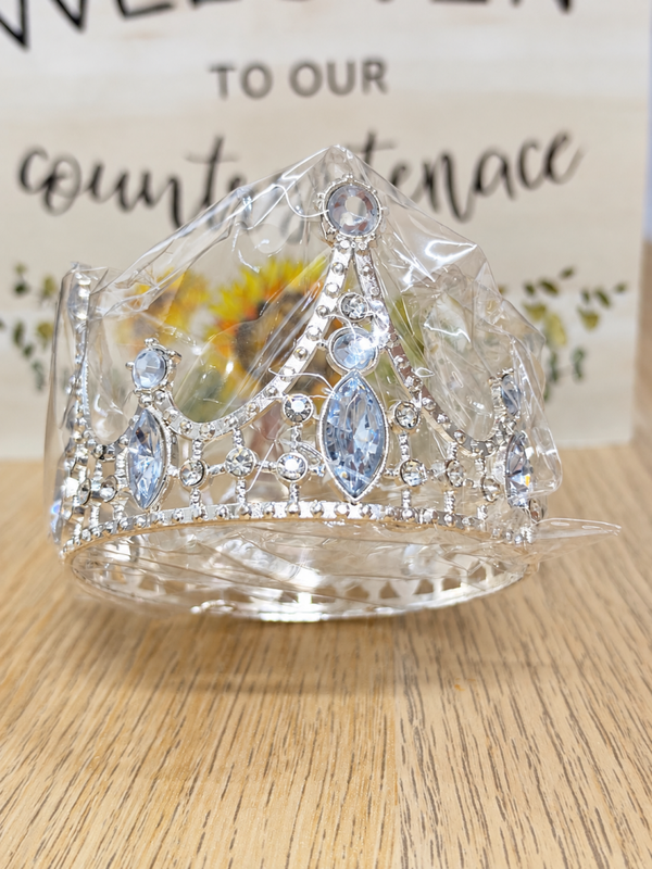 Large Silver Rhinestone Crown for Eternal Flower Bouquets 👑✨