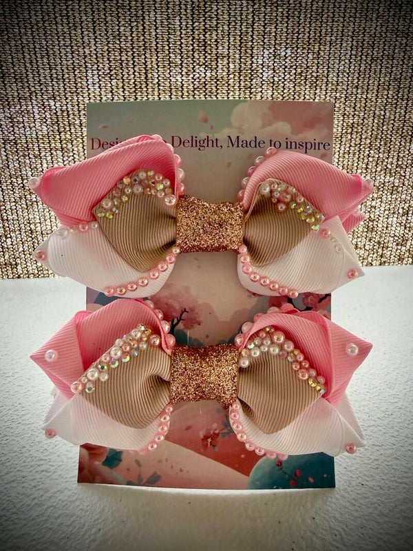 Blush Pearl Princess Bow