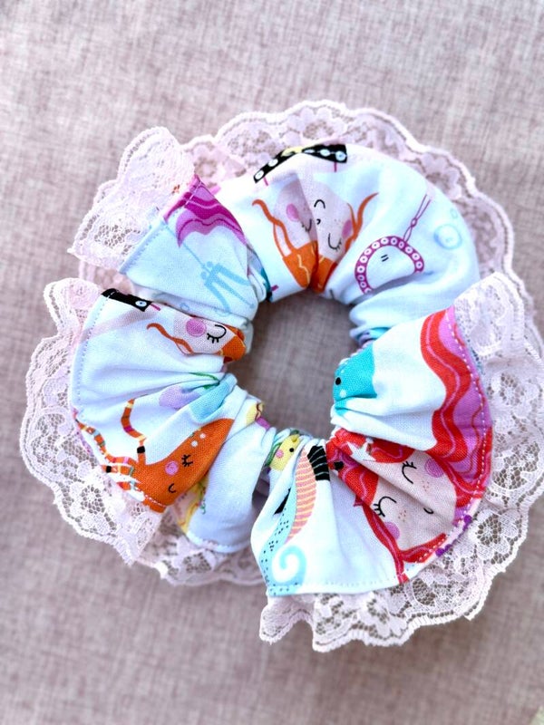 Mermaid Lagoon Lace Scrunchie