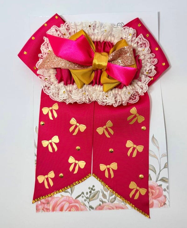 Royal Fuchsia Lace Bow