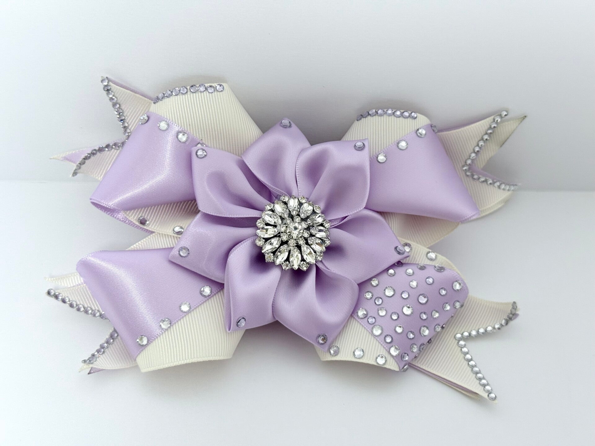 Lavender Crystal Bloom Hair Bow