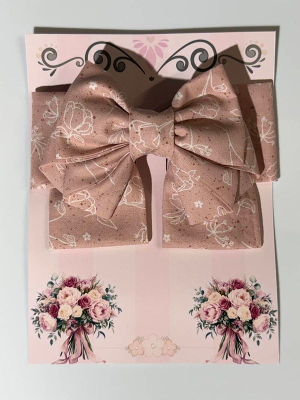 🌸 Dusty Rose Floral Girls’ Bow