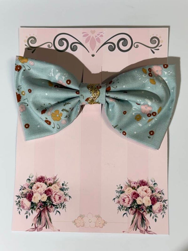 🌸 Blue Blossom Gold Girls’ Bow