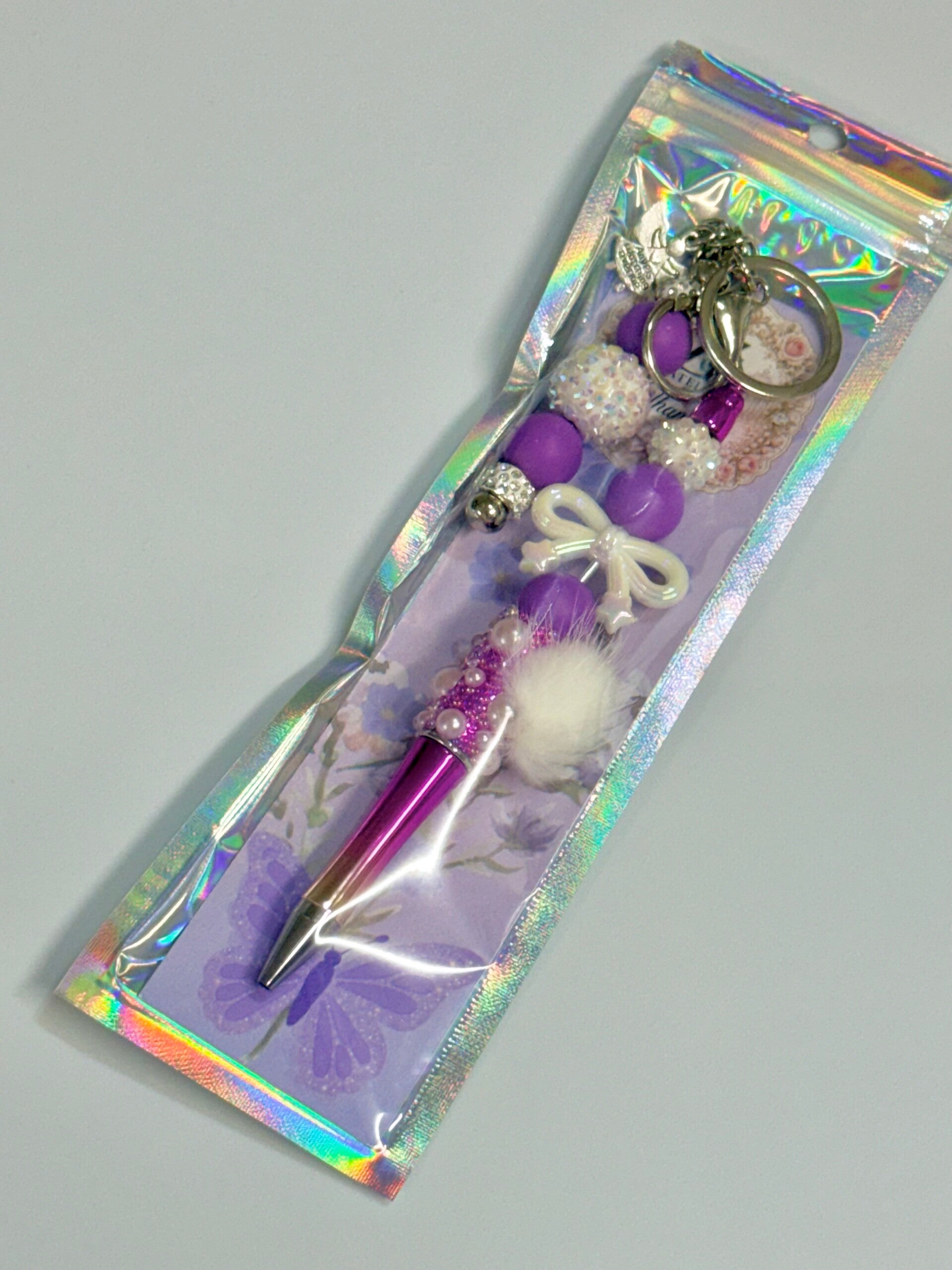 💜 Lavender Butterfly Bliss Pen with Keychain