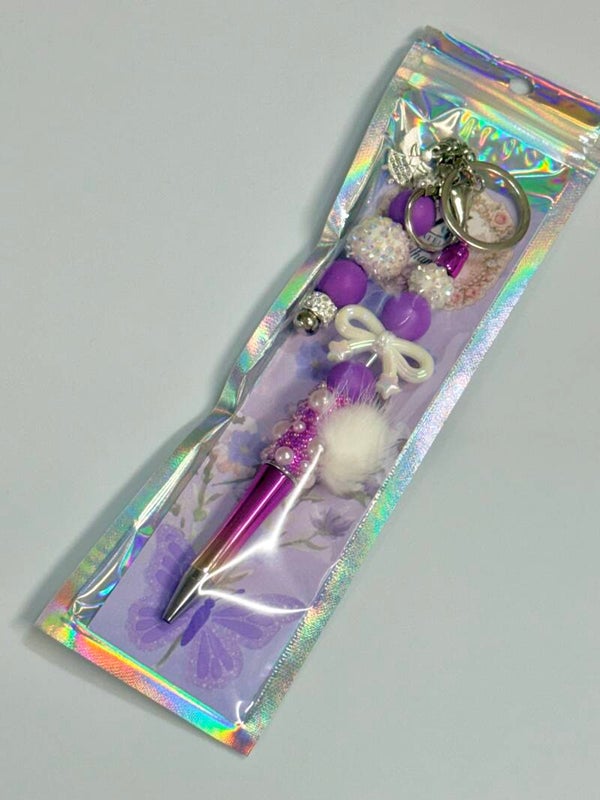 💜 Lavender Butterfly Bliss Pen with Keychain