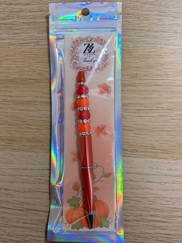 Autumn Red & Orange Beadable Pen ❤️🧡