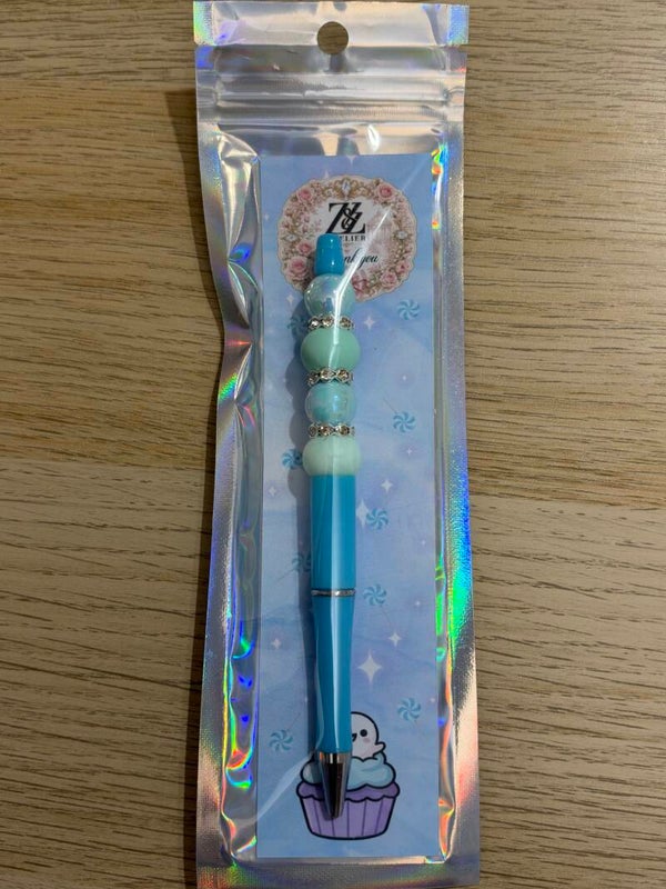 🩵 Turquoise & Mint Beaded Pen – Z&Z Atelier