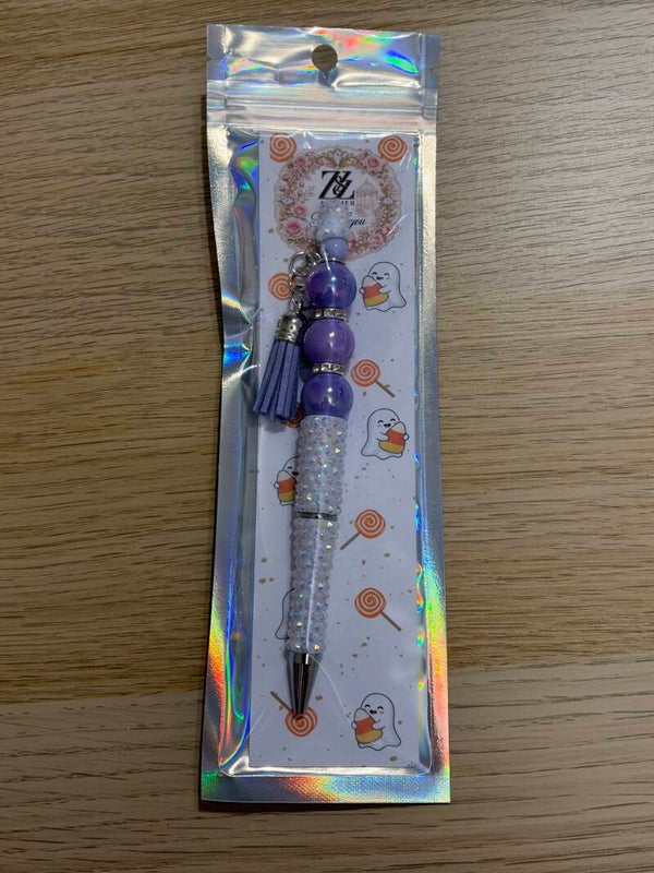 💜 Purple Glam Beadable Pen with Matching Tassel | Z&Z Atelier