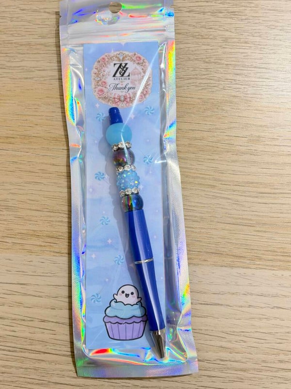 💙 Royal Blue & Icy Blue Beadable Pen | Z&Z Atelier