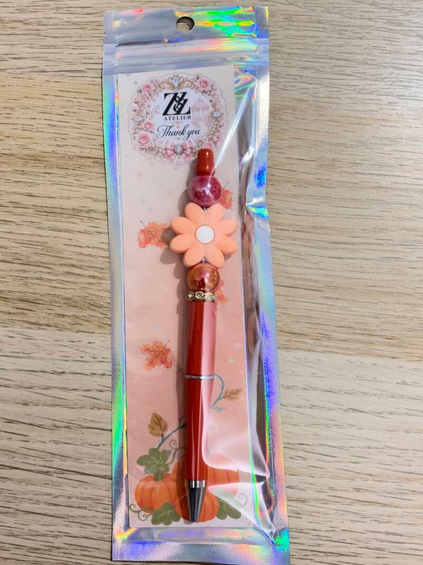 🌸 Coral Flower Beadable Pen | Z&Z Atelier