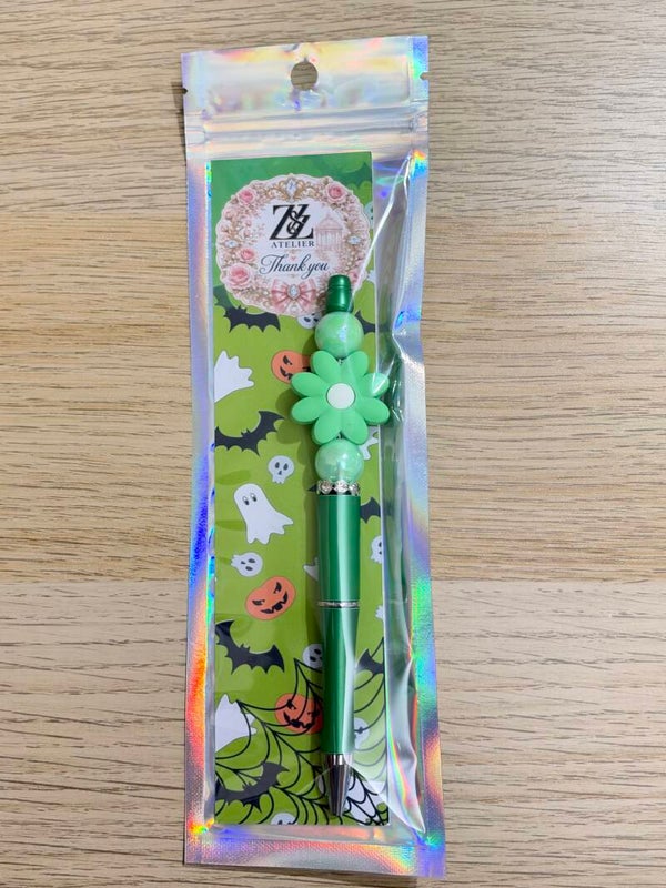 💚 Green Flower Beadable Pen | Z&Z Atelier