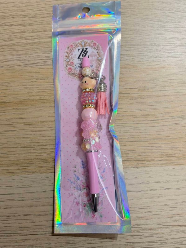 💗 Pink Beadable Pen with Tassel | Z&Z Atelier