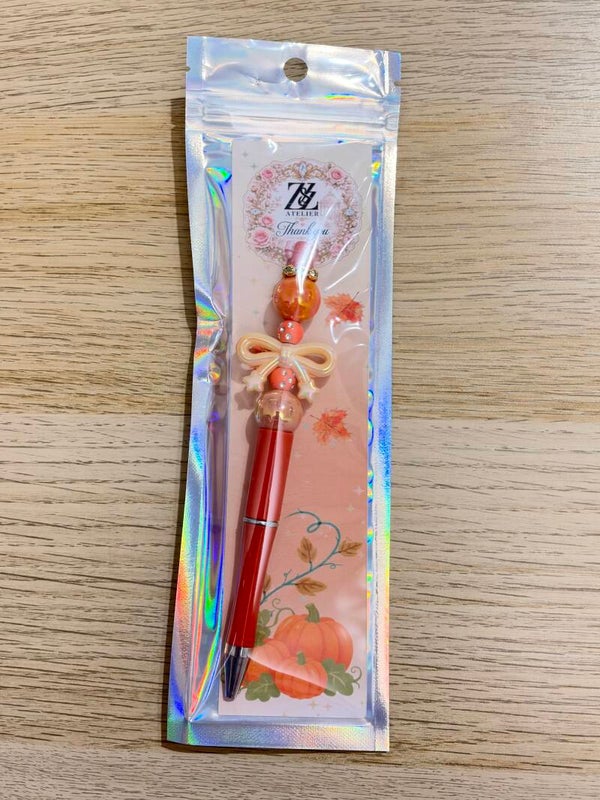 🍂 Autumn Pumpkin Beadable Pen – Z&Z Atelier
