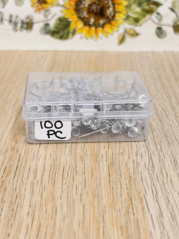Small Crystal Pins for Eternal Flower Bouquets – 100 Pieces