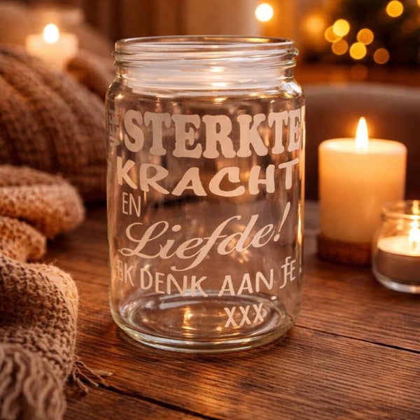 Snoeppot  "Veel sterkte"
