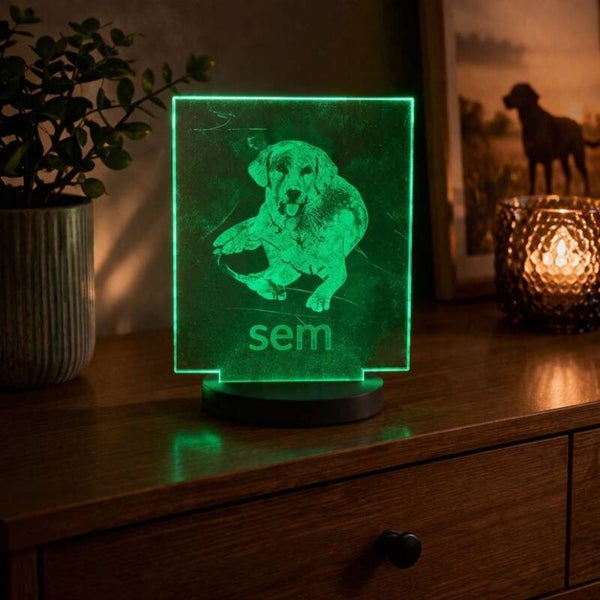 Gepersonaliseerd Nachtlampje met Lasergravure van je Huisdier