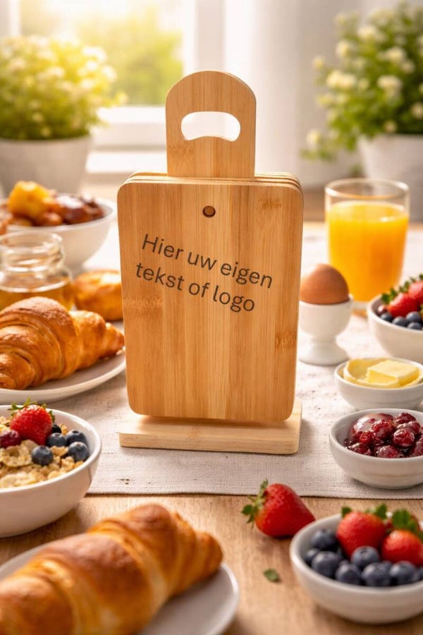Set van 6 bamboe ontbijtplankjes