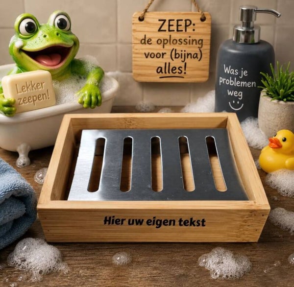 Gegraveerd bamboe zeepbakje