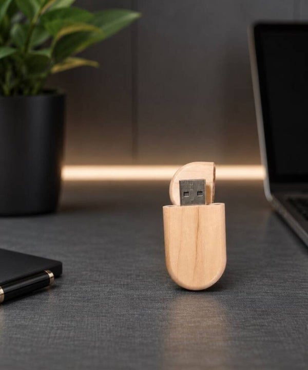 USB stick van esdoorn hout
