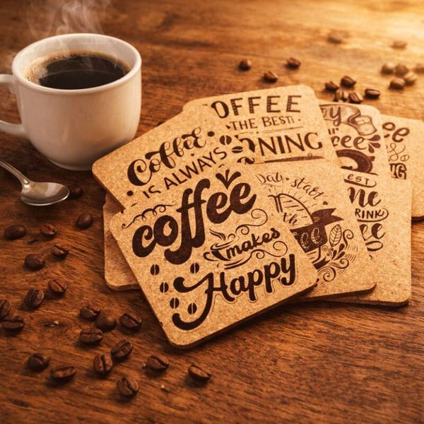 Onderzetters van kurk koffie