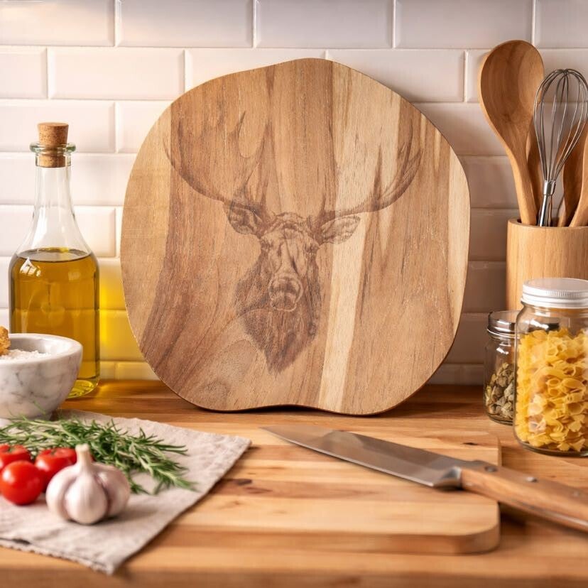 Teakhouten Decoratieve Schijf Hert