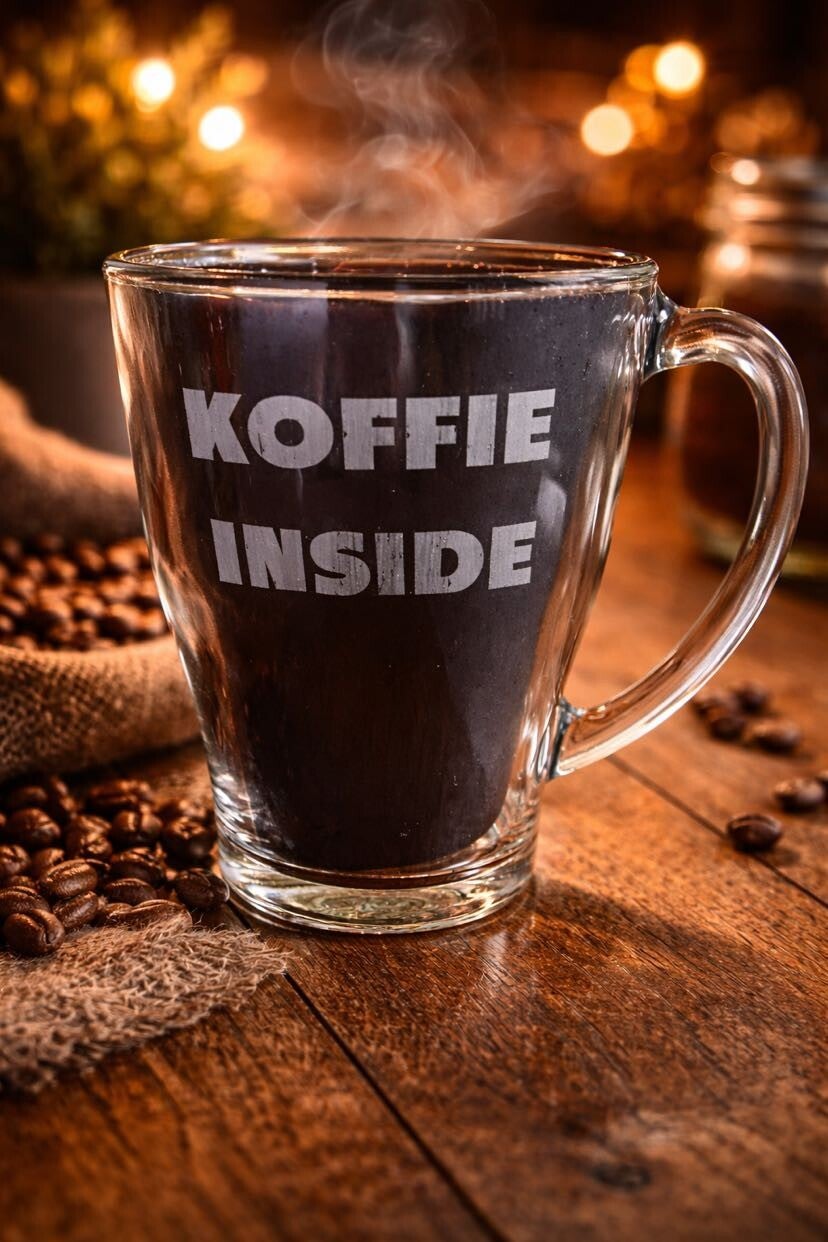 Gegraveerd Koffieglas of Koffiebeker met Koffiesiroop – Persoonlijk Koffie Cadeau 2