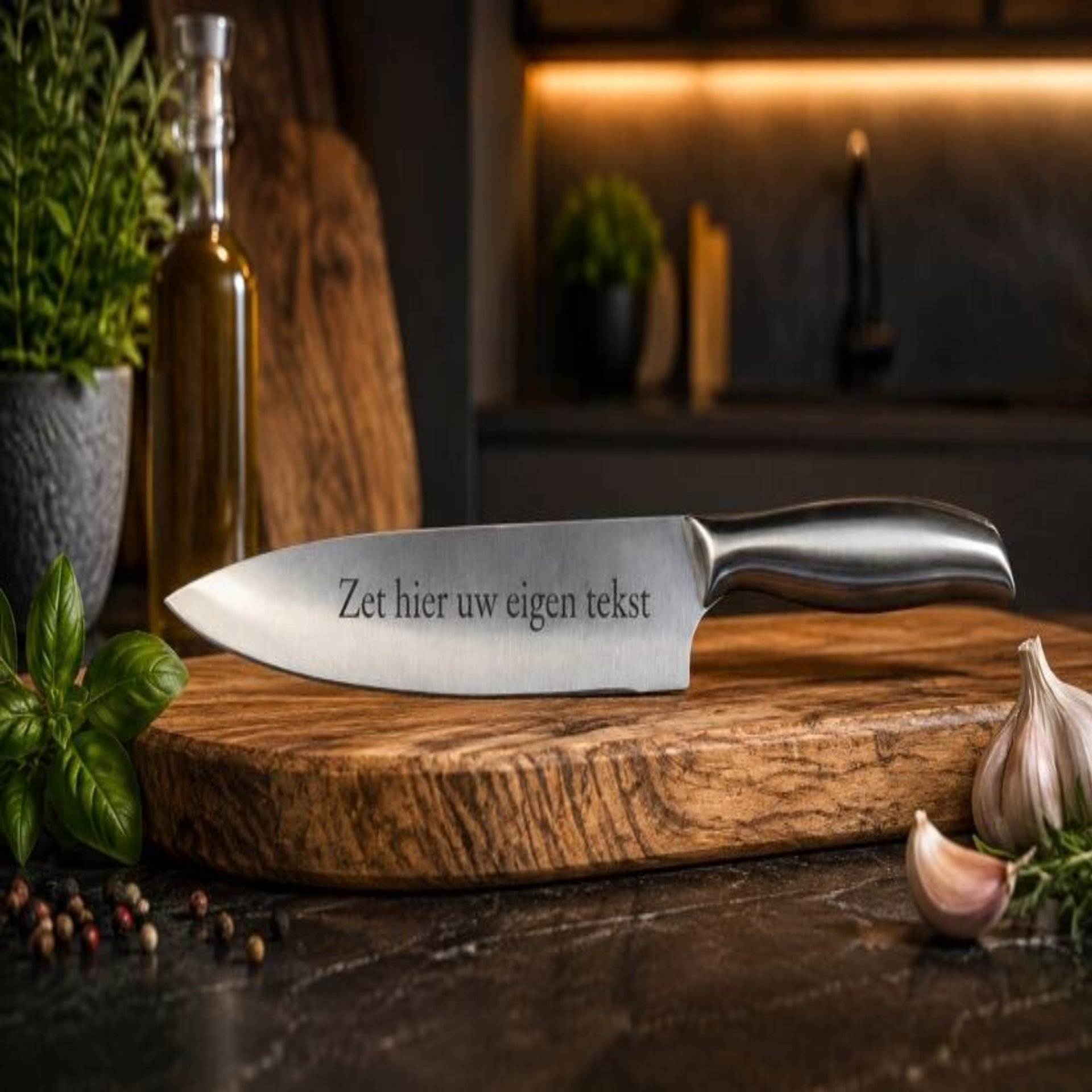 Gegraveerd keukenmes naar wens te personaliseren