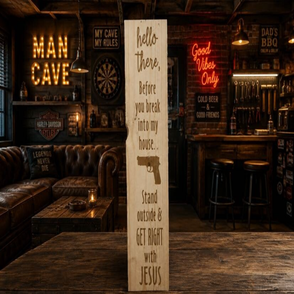 Houten plank van vurenhout met leuke quotes