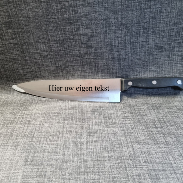 Gepersonaliseerd keukenmes eigen tekst