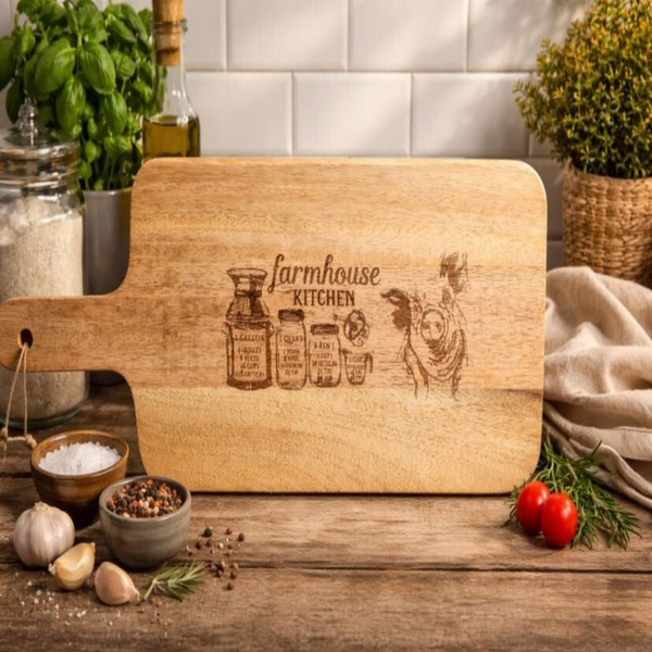 Gepersonaliseerde borrel en snijplanken van Mango hout