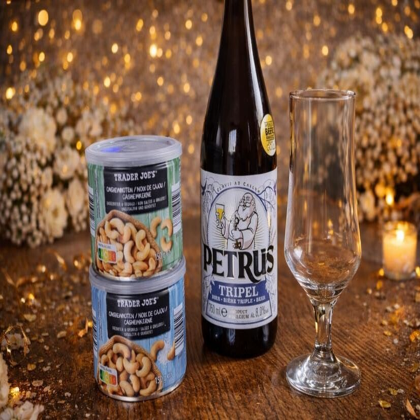 Gepersonaliseerd Biercadeau met Petrus Tripel, Gegraveerd Glas & Cashewnoten
