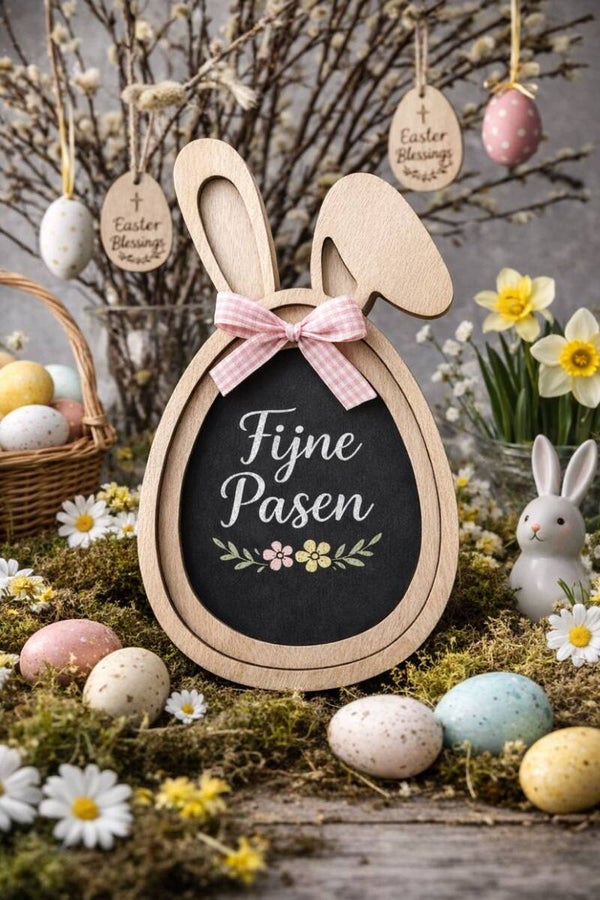 Houten Paashaas decoratie of serveerschaal