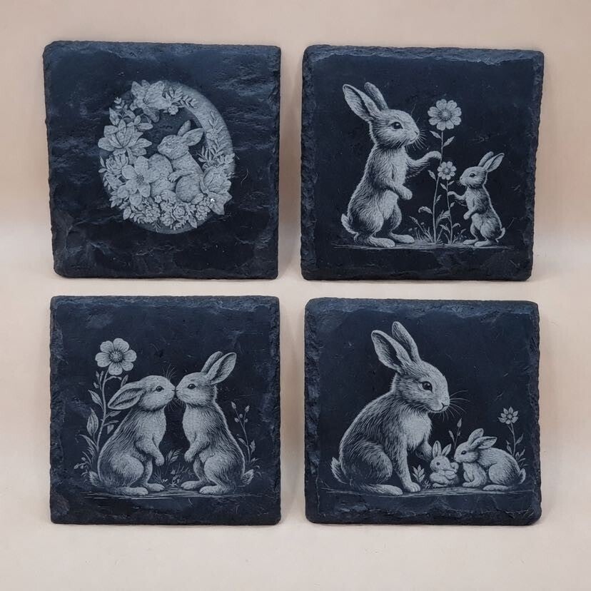 Leisteen Onderzetters met Paasmotief – Stijlvolle Accessoires voor Paasontbijt & Paasbrunch