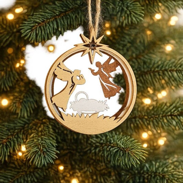 Houten 3D Kerstbal 7 cm – Unieke & Persoonlijke Kerstdecoratie
