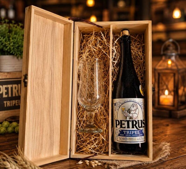 Gepersonaliseerd Biercadeau met Gegraveerd Glas & Petrus Tripel
