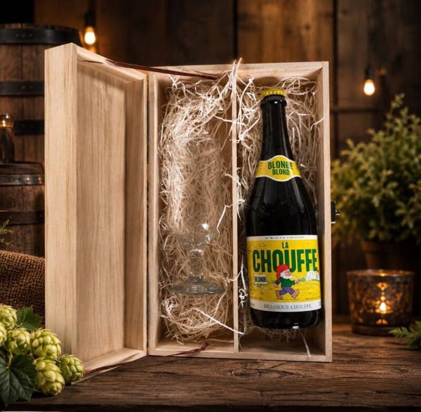 Gepersonaliseerd Biercadeau met Gegraveerd Glas & La Chouffe Blond