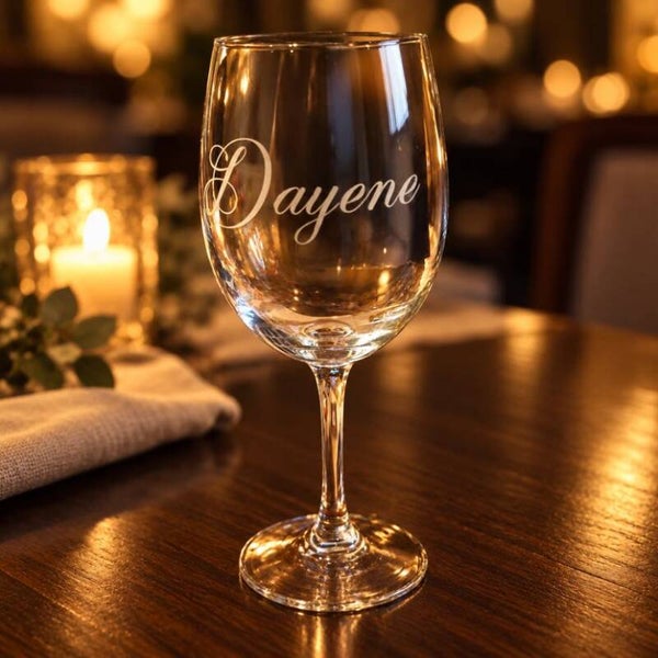 Gegraveerd wijnglas voor rode wijn
