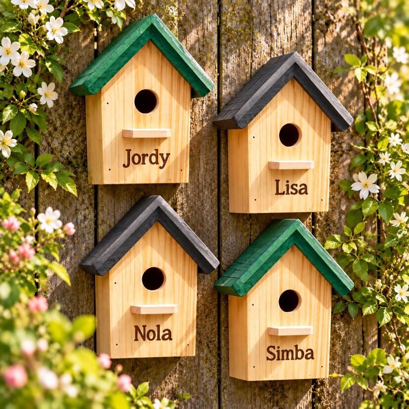 Gepersonaliseerd Vogelhuisje "Bird Inside"
